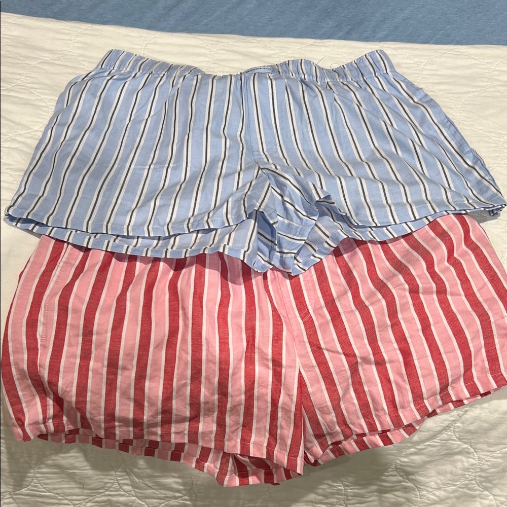 Striped Blue and Red Women's Shorts by [Brand]